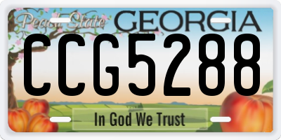 GA license plate CCG5288