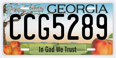 GA license plate CCG5289