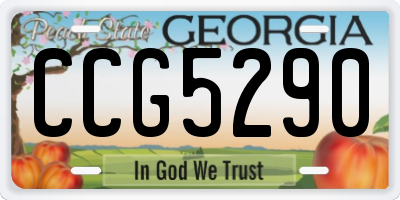 GA license plate CCG5290