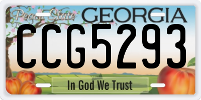 GA license plate CCG5293
