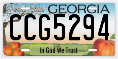 GA license plate CCG5294