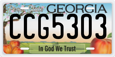 GA license plate CCG5303