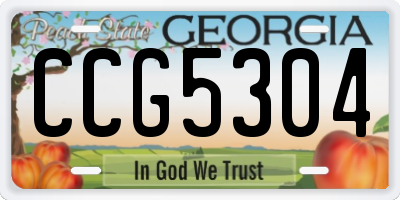 GA license plate CCG5304