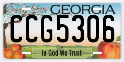 GA license plate CCG5306