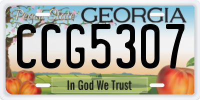 GA license plate CCG5307