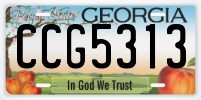 GA license plate CCG5313