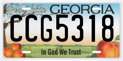 GA license plate CCG5318