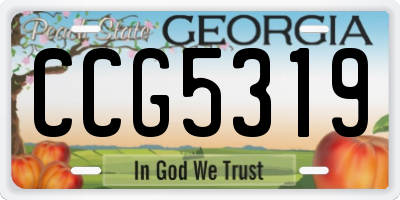 GA license plate CCG5319