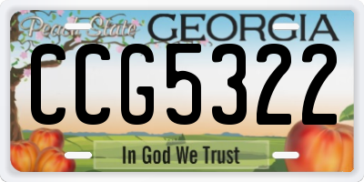 GA license plate CCG5322