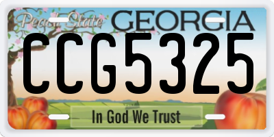 GA license plate CCG5325