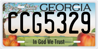 GA license plate CCG5329