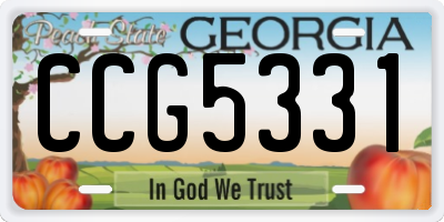 GA license plate CCG5331