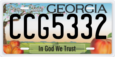 GA license plate CCG5332