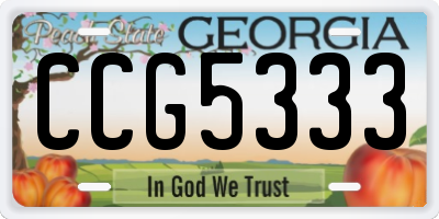 GA license plate CCG5333