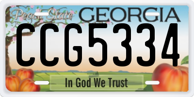GA license plate CCG5334