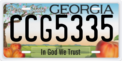 GA license plate CCG5335