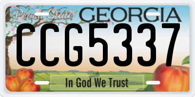 GA license plate CCG5337