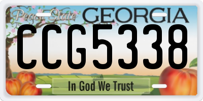 GA license plate CCG5338