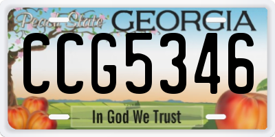 GA license plate CCG5346