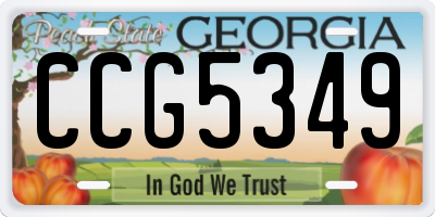 GA license plate CCG5349