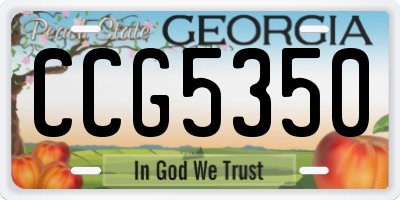 GA license plate CCG5350