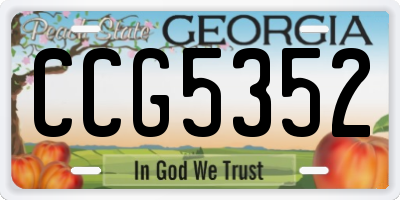 GA license plate CCG5352
