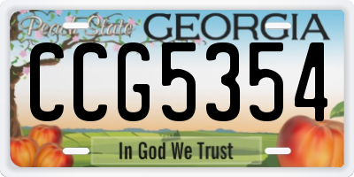 GA license plate CCG5354