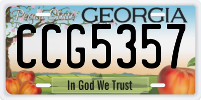 GA license plate CCG5357