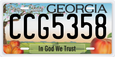 GA license plate CCG5358