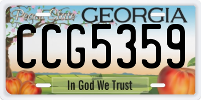 GA license plate CCG5359