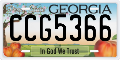 GA license plate CCG5366