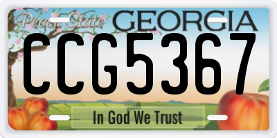 GA license plate CCG5367