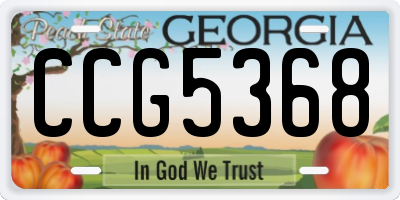 GA license plate CCG5368