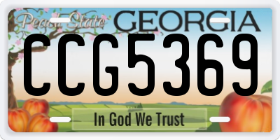 GA license plate CCG5369