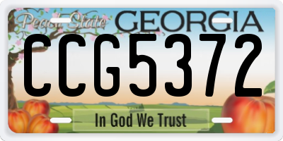 GA license plate CCG5372