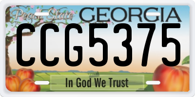 GA license plate CCG5375