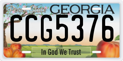 GA license plate CCG5376