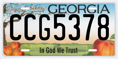 GA license plate CCG5378
