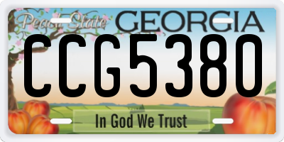 GA license plate CCG5380