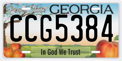 GA license plate CCG5384