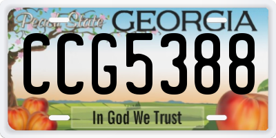 GA license plate CCG5388