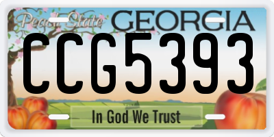 GA license plate CCG5393