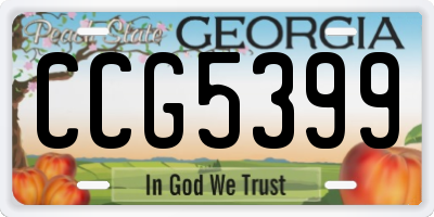 GA license plate CCG5399