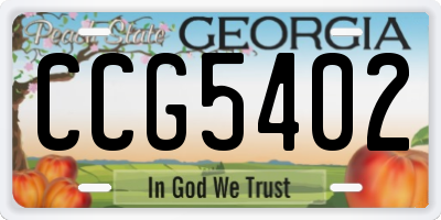 GA license plate CCG5402