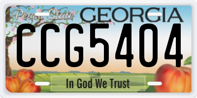 GA license plate CCG5404