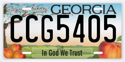 GA license plate CCG5405