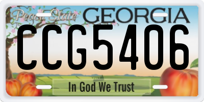 GA license plate CCG5406