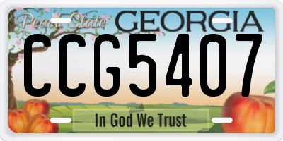 GA license plate CCG5407