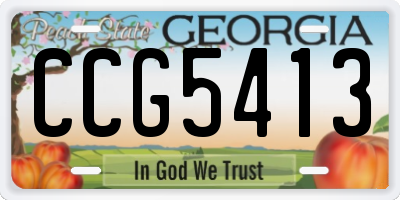 GA license plate CCG5413