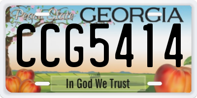 GA license plate CCG5414